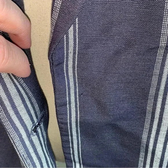 Lane Bryant Blazer Jacket Linen Rayon Blend Blue Plus Sz 26 *Missing Button - Picture 4 of 9